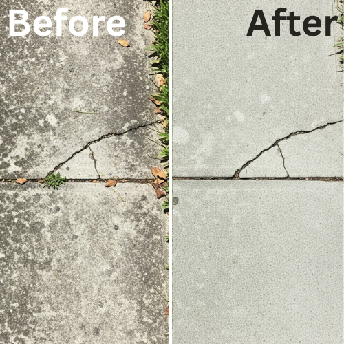 Driveway after professional pressure washing